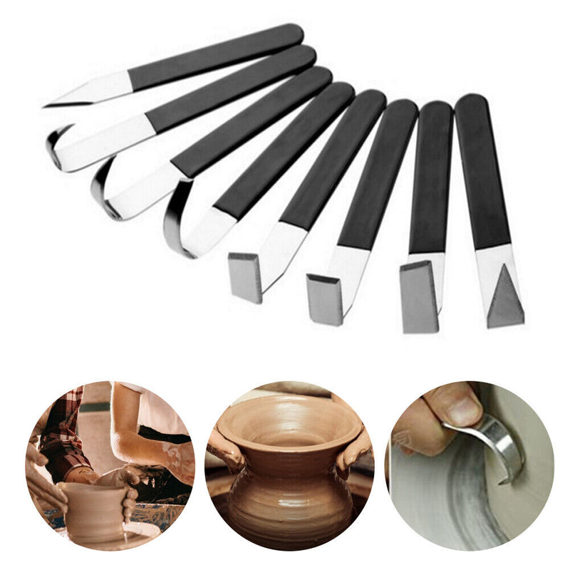 8pcs Pottery Tools Stainless Steel Clay Sculpture Modeling Craft Trimming T
