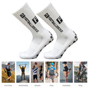 Round Silicone Suction Non Slip Football Socks Sports Training Sock (White)