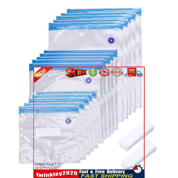 Reusable Vacuum Food Storage Bag Resealable BPA Free Zipper Storage Bags Newly