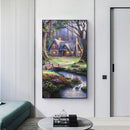 DIY Full Round Drill Drawing Diamond Painting Kit 5D Forest Hut Art Ornaments