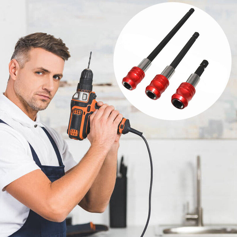 3pcs Quick Release Self Locking Screwdriver Magnetic Drill Extension Sta