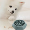 Pet Slow Eating Dish Cat Dog Anti Choking Puppy Feeder Food Bowl (Green) Newly
