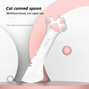 Multifunction Pet Canned Spoon Jar Opener Cat Dog Food Scoop Feeder (White)