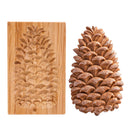 Wooden Cookie Mold Pine Cone Shape Carved Press Stamp for Biscuit (C) Newly