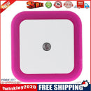 Mini LED Light Sensor Control Night Light Square Bedroom Lamp (EU Rose Red)