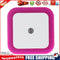Mini LED Light Sensor Control Night Light Square Bedroom Lamp (EU Rose Red)