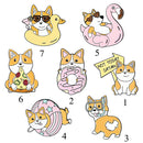 Clothes Lapel Pin Cartoon Badge Corgi's Happy Life Brooch Dog Enamel Pins
