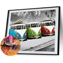 DIY Diamond Painting Kits Full Round Drill Beach Bus Mosaic Home Decoration