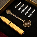 Retro with Nib Ink Bottle Calligraphy Feather Dip Pen Kit (Dark Green) Newly
