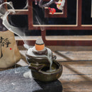 Chinese Style Buddhist Backflow Censer Fragrance Lamp Incense Burner Ceramic