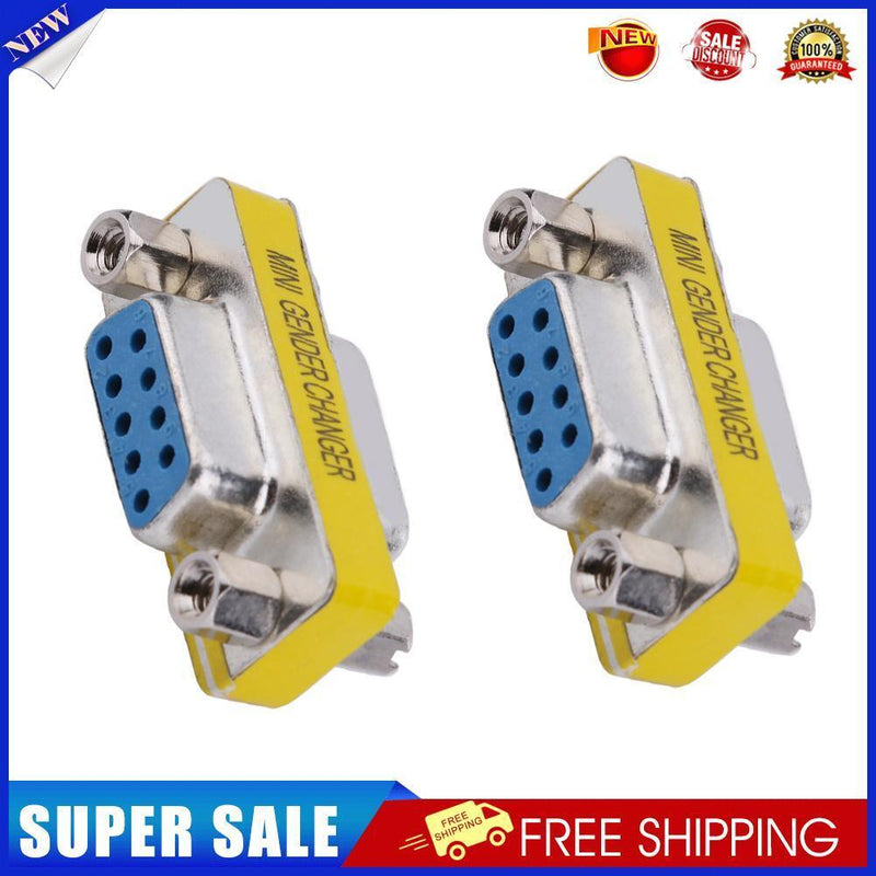 2pcs DB9 Female to Female Adapter Gender Changer Serial RS232 Coupler