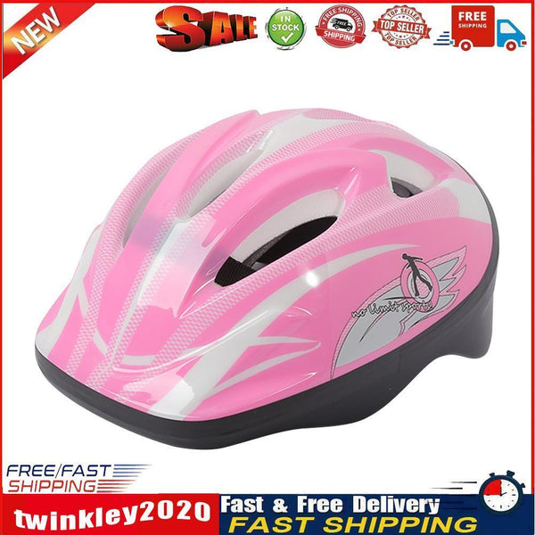 Childrens Riding Helmet Anti Drop Cartoon Sports Bicycle Helmet (Pink) Newly