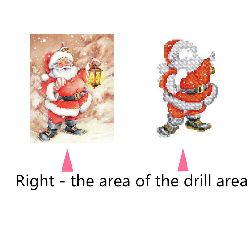 Xmas Embroidery Cross Stitch Christmas 5D Diamond Painting Santa Rhinestone