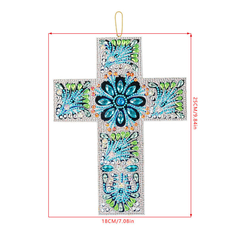 DIY Diamond Painting Cross Pendant Acrylic Mosaic Kit Rhinestone Hanging Arts