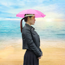 Fishing Umbrella Hat Foldable Outdoor Sun Shade Waterproof Cap (Rose) Newly