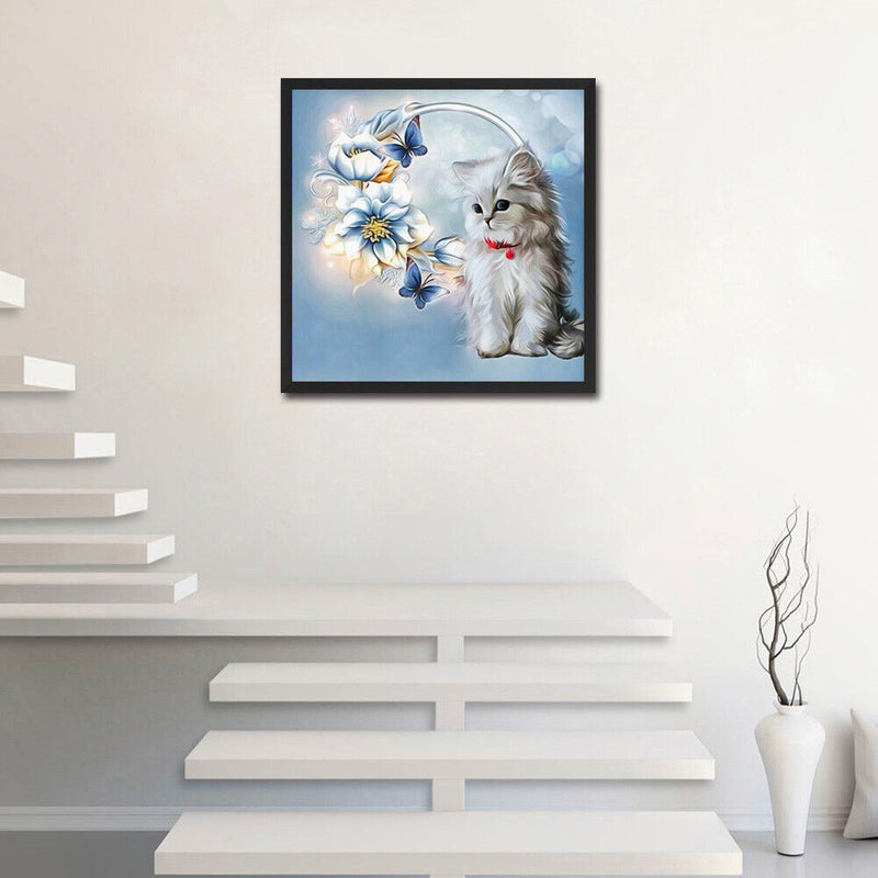 5D DIY Full Drill Diamond Painting Cat Cross Stitch Mosaic Kit (30x30cm) Newly