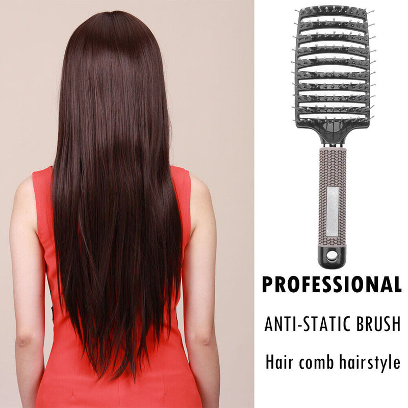 8 Color Bristle Nylon Women Wet Curly Detangle Hair Brush for Salon Styling T