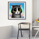 5D DIY Full Round Drill Diamond Paint Cute Cat Mosaic Rhinestone Drawing Pi