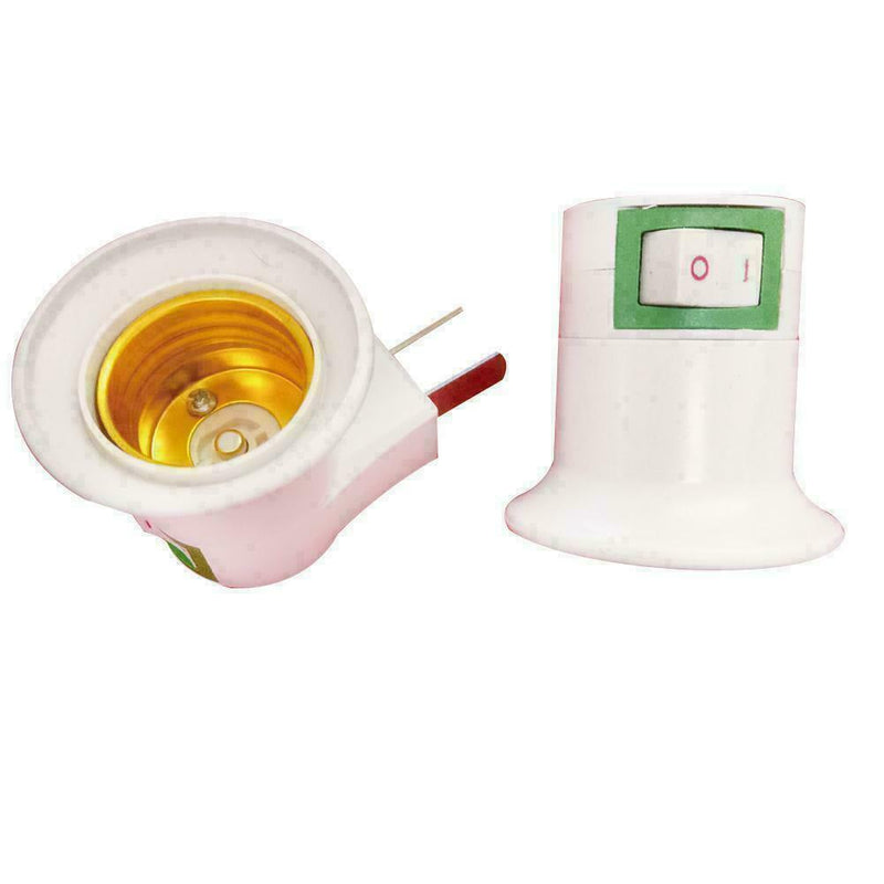 1PC E27 Light Bulb Socket Holder Plug-in Adaptor Screw Wall Base White P1L0