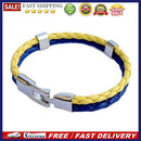 Women Men Leather Ukrainian Flag Bracelets Stand with Ukraine Wristband Ban