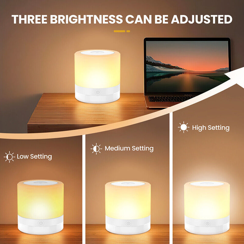 #A 7 Color Changing Table Lamp USB Rechargeable Touch Dimmable RGB Night Lights