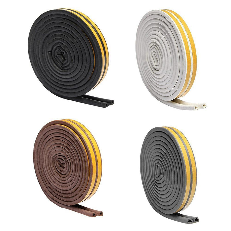10pc Self-adhesive Soundproofing Anti Collision Window Seal Strip 10m Black