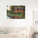 50x40cm Colorful DIY Paint By Numbers Kit Lake House Scenery Home Decor Art Gift