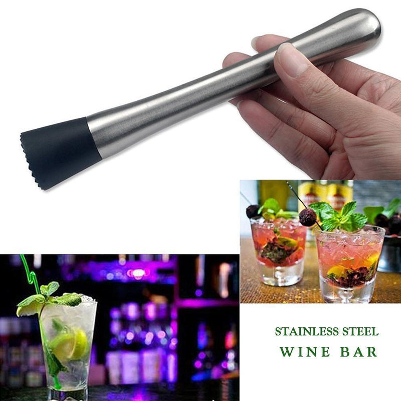 Steel Wine Mixing Stick Muddler Cocktail Stirrer Shaker Ice Crusher Barware