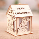 Cute Mini Wood Hollow House Christmas Light Tree Hang Decor (Santa Claus)