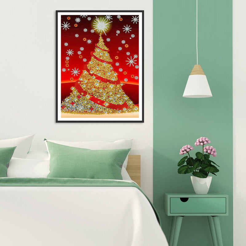 #A Christmas Tree Diamond Painting Special-shaped Partial Drill 5D DIY Wall Deco