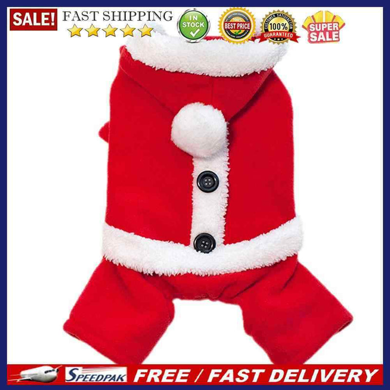 Pet Christmas Clothes Four-legs Hooded Winter Warm Dog Clothing (XXL Coat)