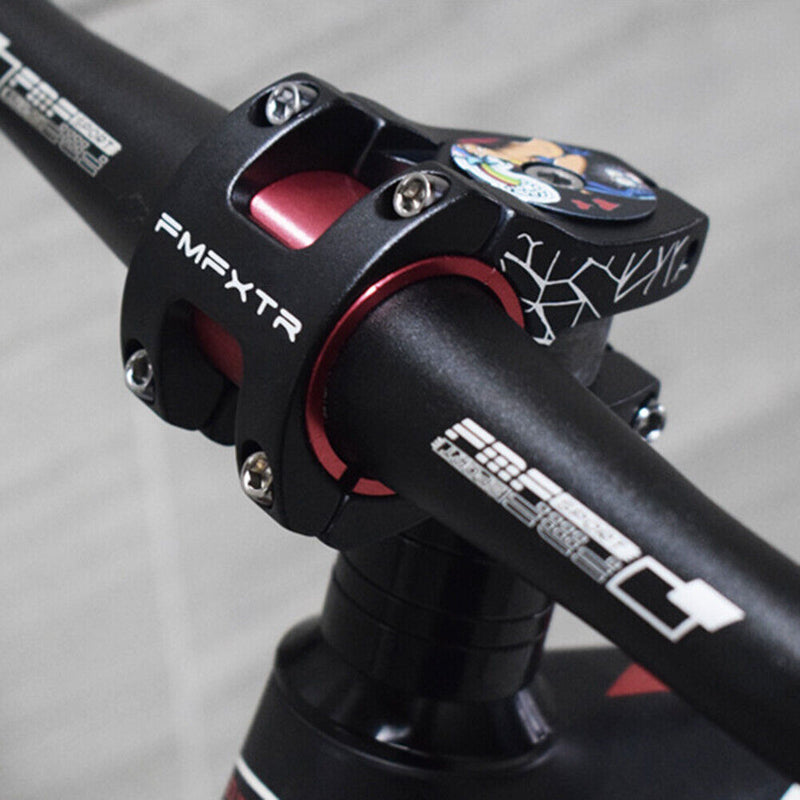 0 Degree MTB Road Bike Handlebar Stem 31.8/35mm Bicycle Riser Stems (Black)