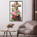 Diamond Painting Kit Flower Cross Full Square Drill Rhinestone DIY Decorati