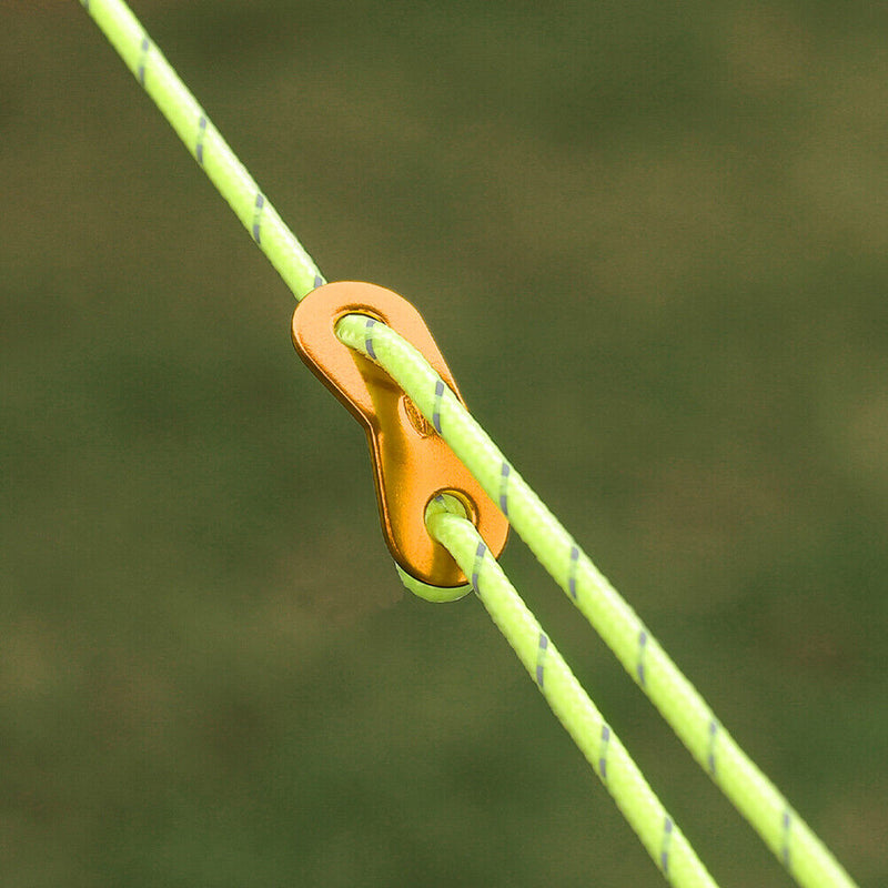 20pcs Camping Tent Cord Rope Fastener Aluminum Hanger Tensioners Fastener Kit