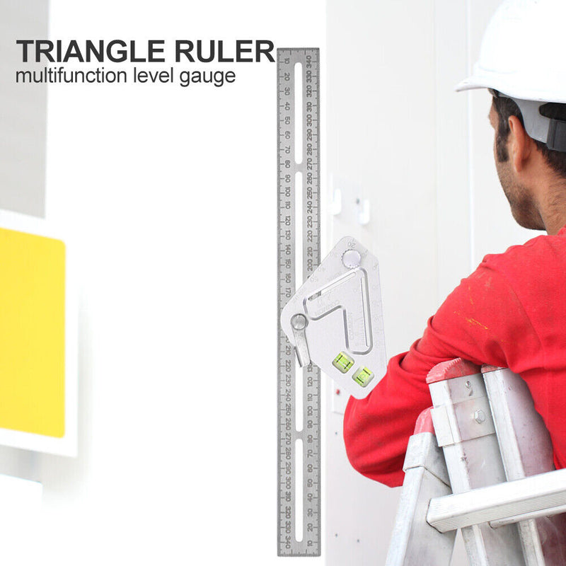 350mm Angle Level Ruler Woodworking Triangle Protractor Gauge for Carpenter