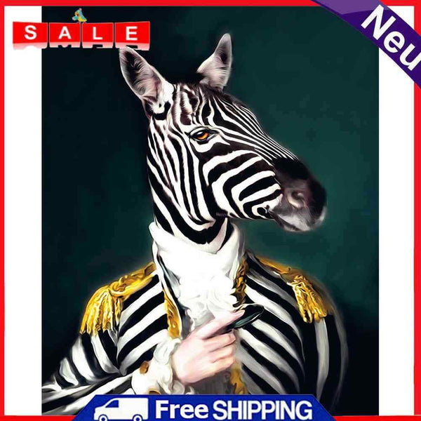 Zebra Gentleman Oil Paint By Numbers DIY Decoration Gift Wall Art Picture Craft