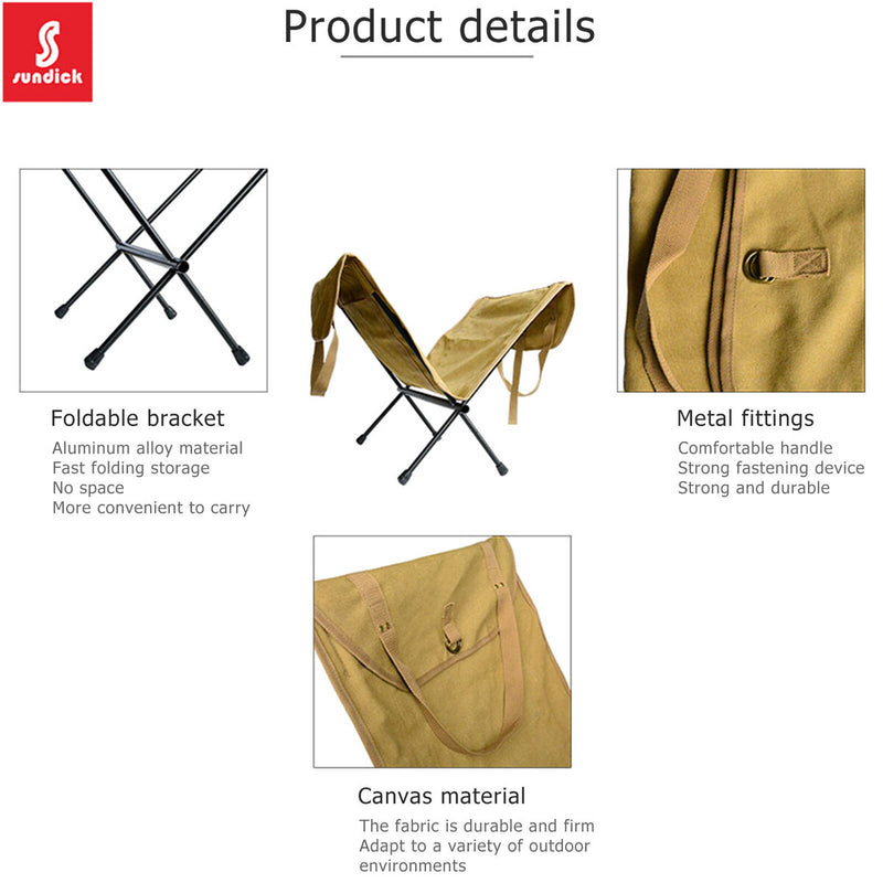 Log Carrier Tote Bag, Canvas Waterproof Firewood Carrying Holder (Khaki)