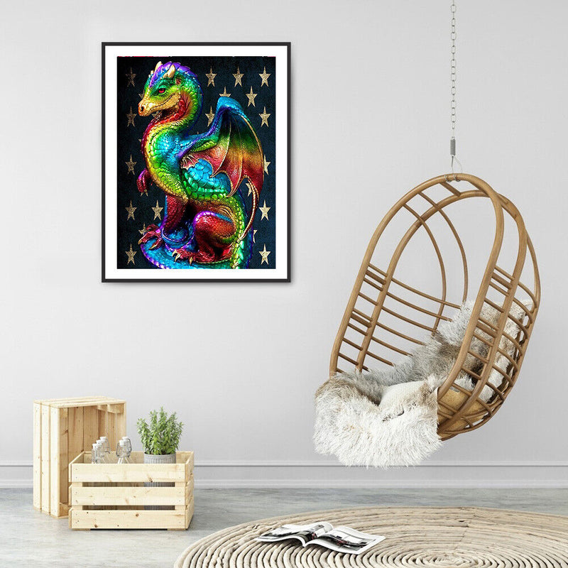 5D DIY Diamond Painting Colorful Pterosaur Full Round Drill Mosaic Art Picture
