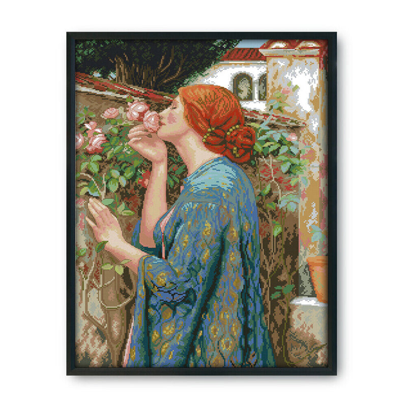 Elegant Woman Canvas Kit Needlework DIY Cross Stitch 14CT Stamped Print Artwo