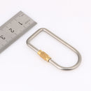 D Shape Titanium Alloy Screw Lock Carabiner Clip Hook Keychain Camping