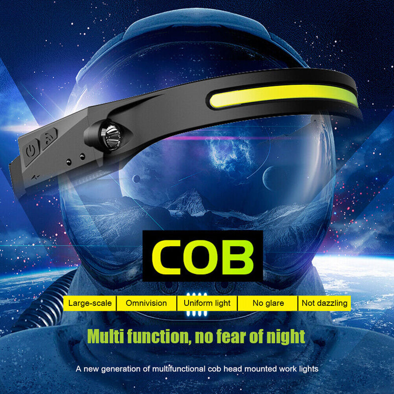 Sensor COB LED Headlamp Waterproof Outdoor Riding Camping Headlight (Black)