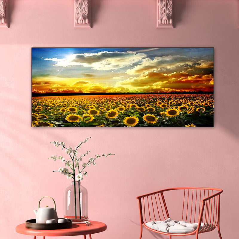 Sunset Sunflower Field Oil Paint By Numbers DIY Handpainted Home Decoration Gift