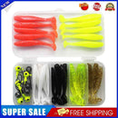 #A 40pcs/lot Soft Fishing Lure Kit Jig Head Hook T Tail Skirt Bait with Tackle B