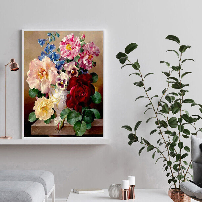 Oil Paint By Numbers A Bouquet Coloring Picture Digital Drawing