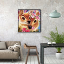 Full Round Drill Flowers Loving Deer Drawing 5D DIY Diamond Painting Kit
