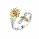 Freely Sunflower Spinning Anxiety Ring Finger Ring Anti-stress Rotating Ring