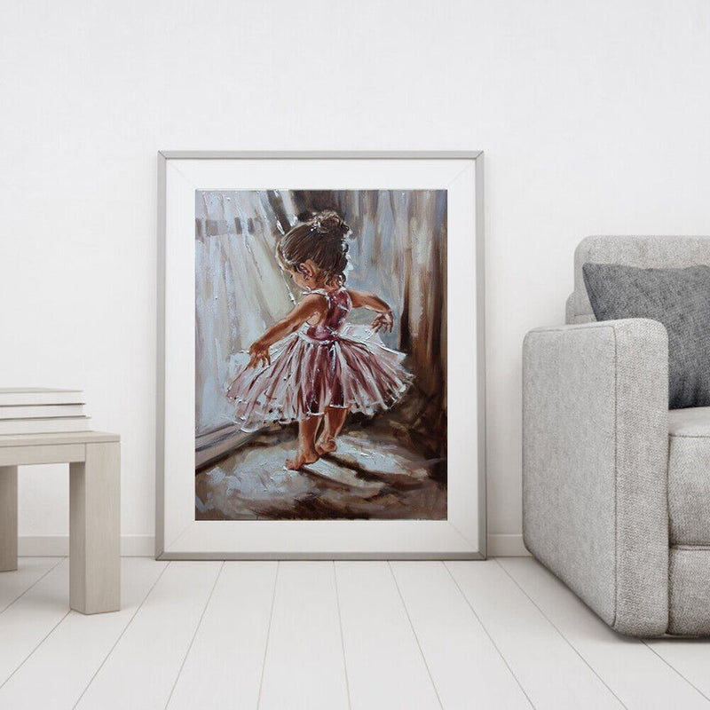 Hand Painted Oil Paint By Numbers DIY Dancing Girl Drawing Wall Decoration Gift