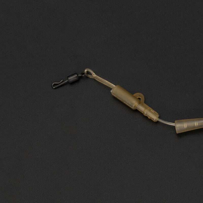 1m Carp Fishing Line Leader Fluorocarbon Wire with Clips Quick Change Swivels