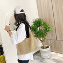 Women Straw Shoulder Bag Holiday Beach Hollow Lady Woven Holiday Totes Handbag