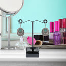 Acrylic Metal Stud Earring Display Rack Stand Jewelry Holder (Black S)